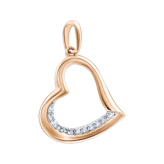 Heart pendant with zirconia 