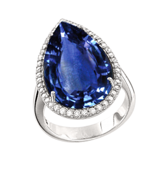 Ladies Ring with sapphire 