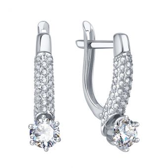 Earrings with zirconia 