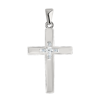 Anhänger – Kreuz mit Zirkonia 