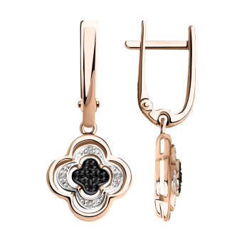 Earrings with black diamonds 