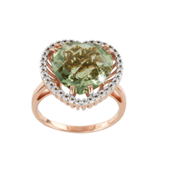 Ladies ring with amethyst and zirconia 
