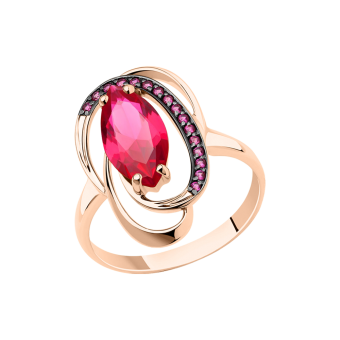 Women's ring with ruby 