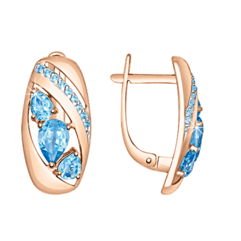 Earrings with zirconia and topaz 
