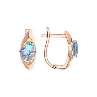 Earrings with topaz and zirconia 