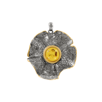Pendant with amber and gilding 
