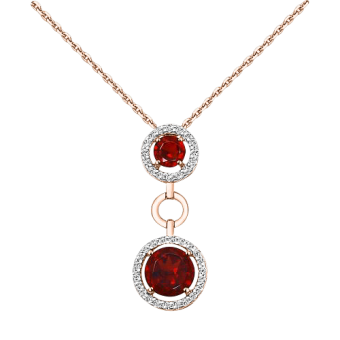 Necklace with garnets and zirconia 