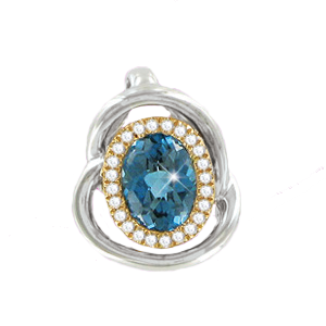 Pendant with diamonds and topaz 