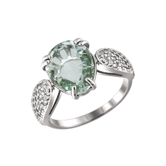 Ladies Ring with quartz and zirconia 