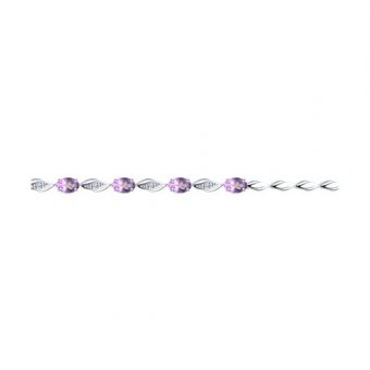 Bracelet with amethysts and zirconia 19 cm