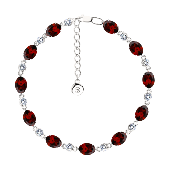 Armband mit Granat und Zirkonia 