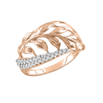 Gilded women's ring with zirconia 