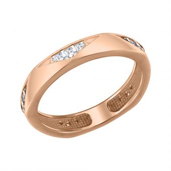 Gilded women's ring with zirconia 