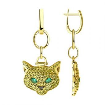 Gilded earrings with zirconia 