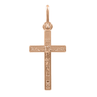 Подвеска - крест из золочёного серебра 
