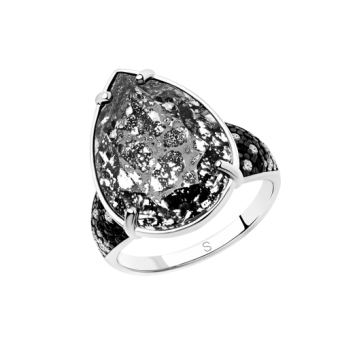 Women's ring with Swarovski crystal and zirconia 