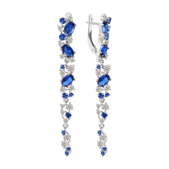 Ohrhänger mit Zirkonia blau 
