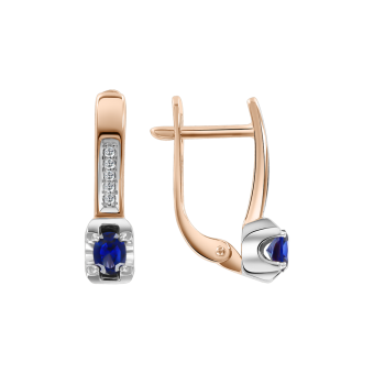 Earrings with diamonds and sapphire 