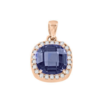 Pendant with sapphire and zirconia 