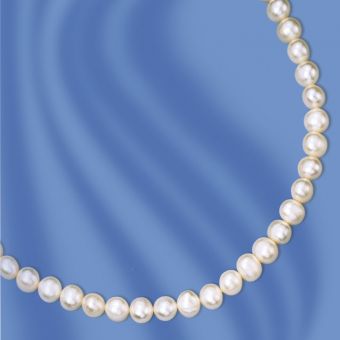 Pearl necklace with silver clasp 19 cm