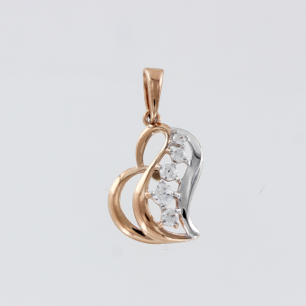 Pendant heart with zirconia 