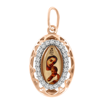 Icon pendant with zirconia 
