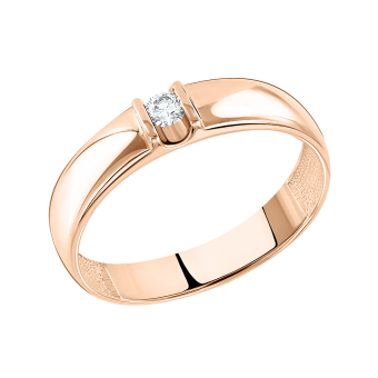 Women's ring with a brilliant 