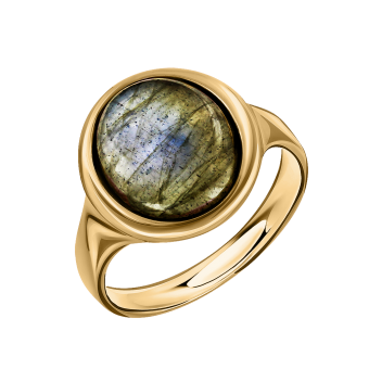 Gilded women's ring with labradorite 