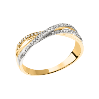 Women's ring with diamonds in yellow gold 