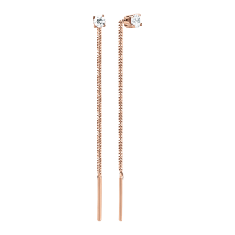 Pull - through earrings with  zirconia 