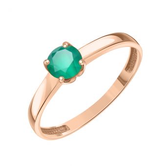 Women's ring with green agate 