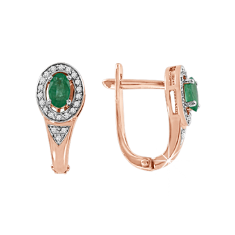 Earrings with emerald and diamonds 