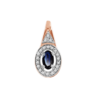 Pendant with diamonds and sapphire 