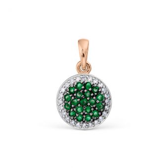 Pendant with diamonds and emeralds 