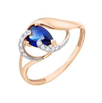 Women's ring with zirconia and sapphire 