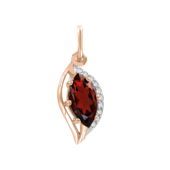 Pendant with garnet and zirconia 