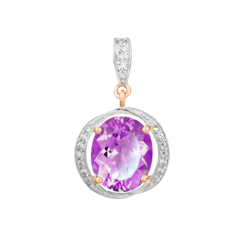 Pendant with zirconia and amethyst 