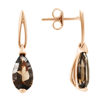 Stud earrings with smoky quartz 