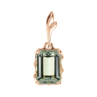Pendant with green amethyst 
