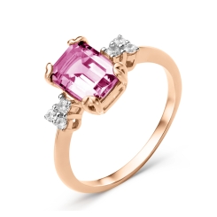 Women's ring with zirconia and corundum 