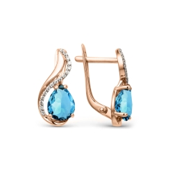 Ohrhänger mit London Blue Topas und Zirkonia 
