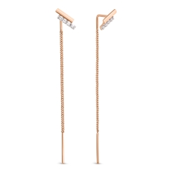 Threader earrings with zirconia 