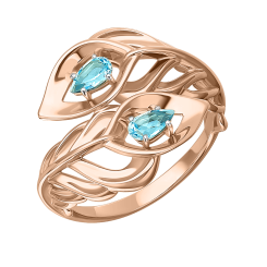 Women's ring with topaz 