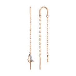 Threader earrings with zirconia 