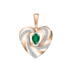 Pendant with zirconia and chalcedony 