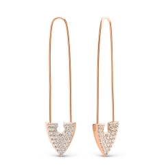 Threader earrings with zirconia 