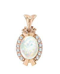 Pendant with opal and zirconia 