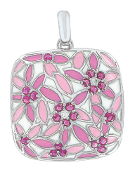 Pendant with enamel and zirconia 