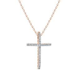 Goldkette mit Kreuz und Brillanten 