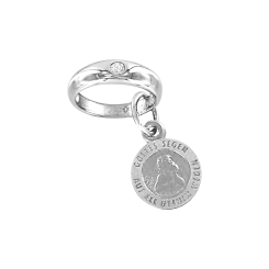Christening ring with zirconia 